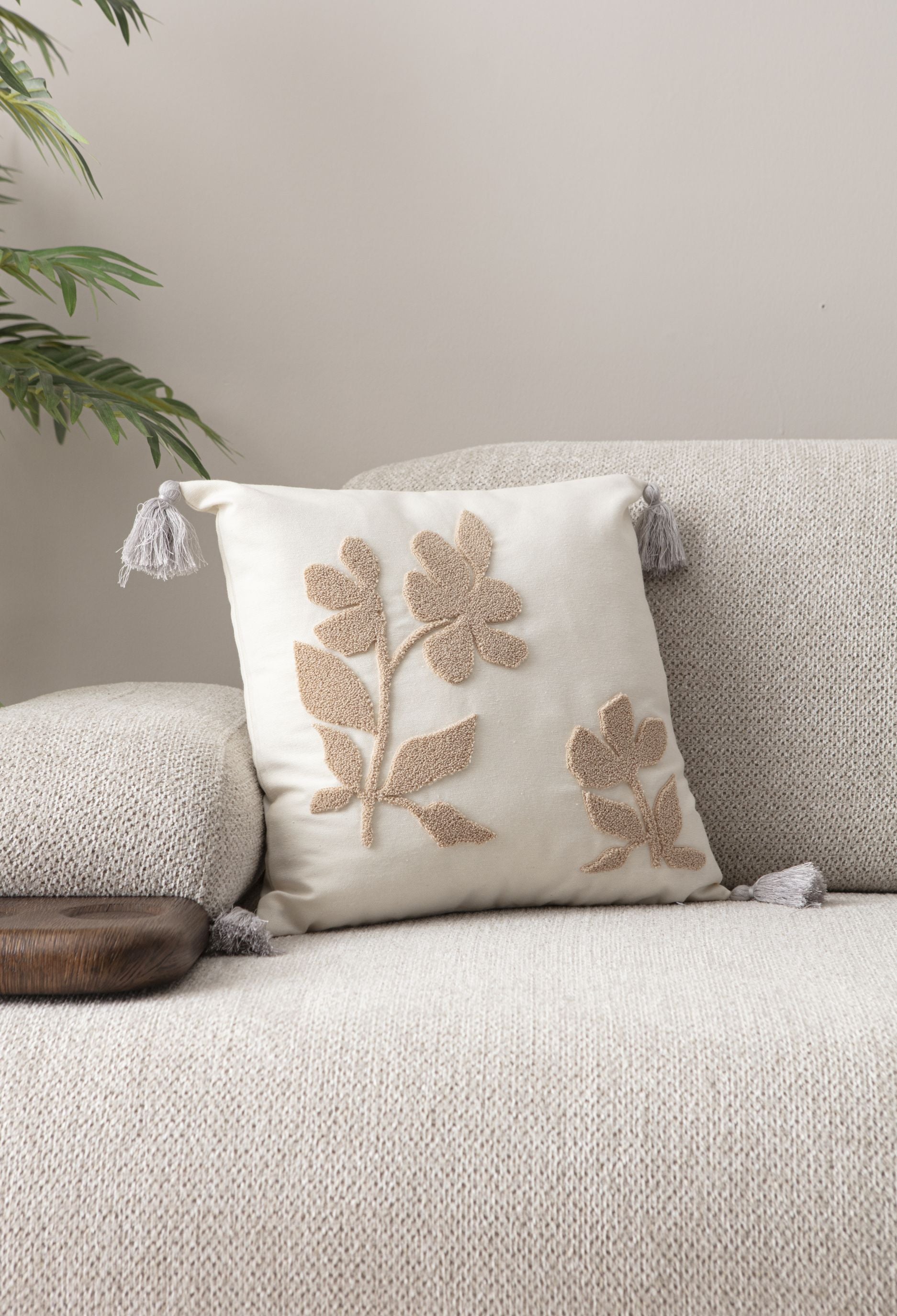 Comfort Punch Desenli Kırlent Kılıfı Kare Dekoratif Bohem Nakışlı Yastık Kılıfı