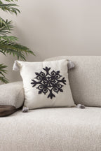 Comfort Punch Desenli Kırlent Kılıfı Kare Dekoratif Bohem Nakışlı Yastık Kılıfı