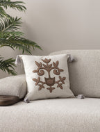 Comfort Punch Desenli Kırlent Kılıfı Kare Dekoratif Bohem Nakışlı Yastık Kılıfı