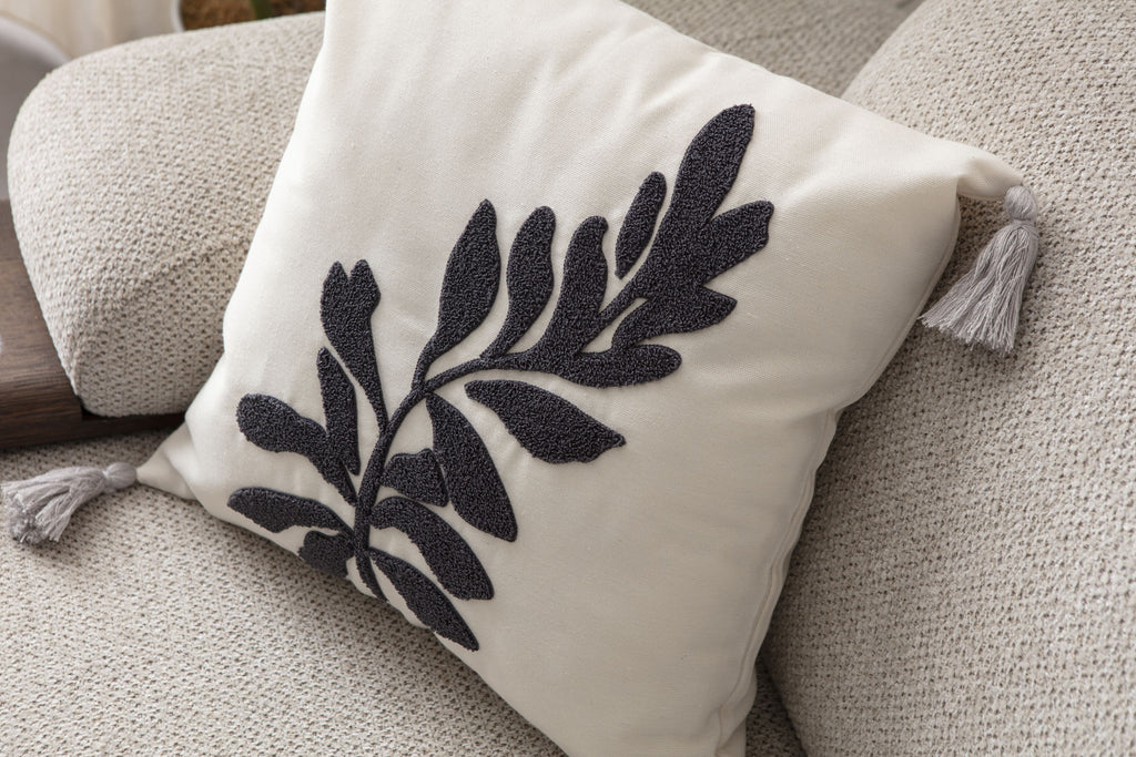 Comfort Punch Desenli Kırlent Kılıfı Kare Dekoratif Bohem Nakışlı Yastık Kılıfı