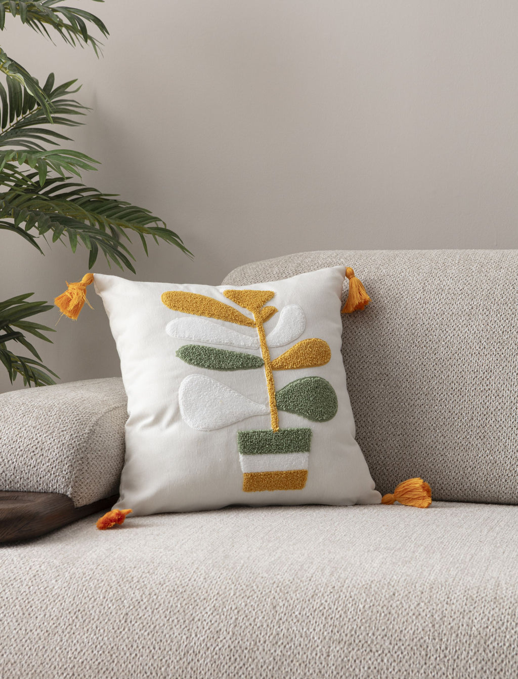 Comfort Punch Desenli Kırlent Kılıfı Kare Dekoratif Bohem Nakışlı Yastık Kılıfı