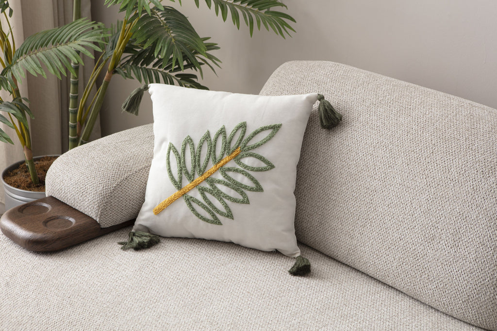 Comfort Punch Desenli Kırlent Kılıfı Kare Dekoratif Bohem Nakışlı Yastık Kılıfı