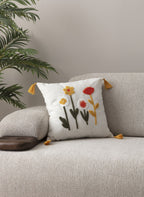 Comfort Punch Desenli Kırlent Kılıfı Kare Dekoratif Bohem Nakışlı Yastık Kılıfı