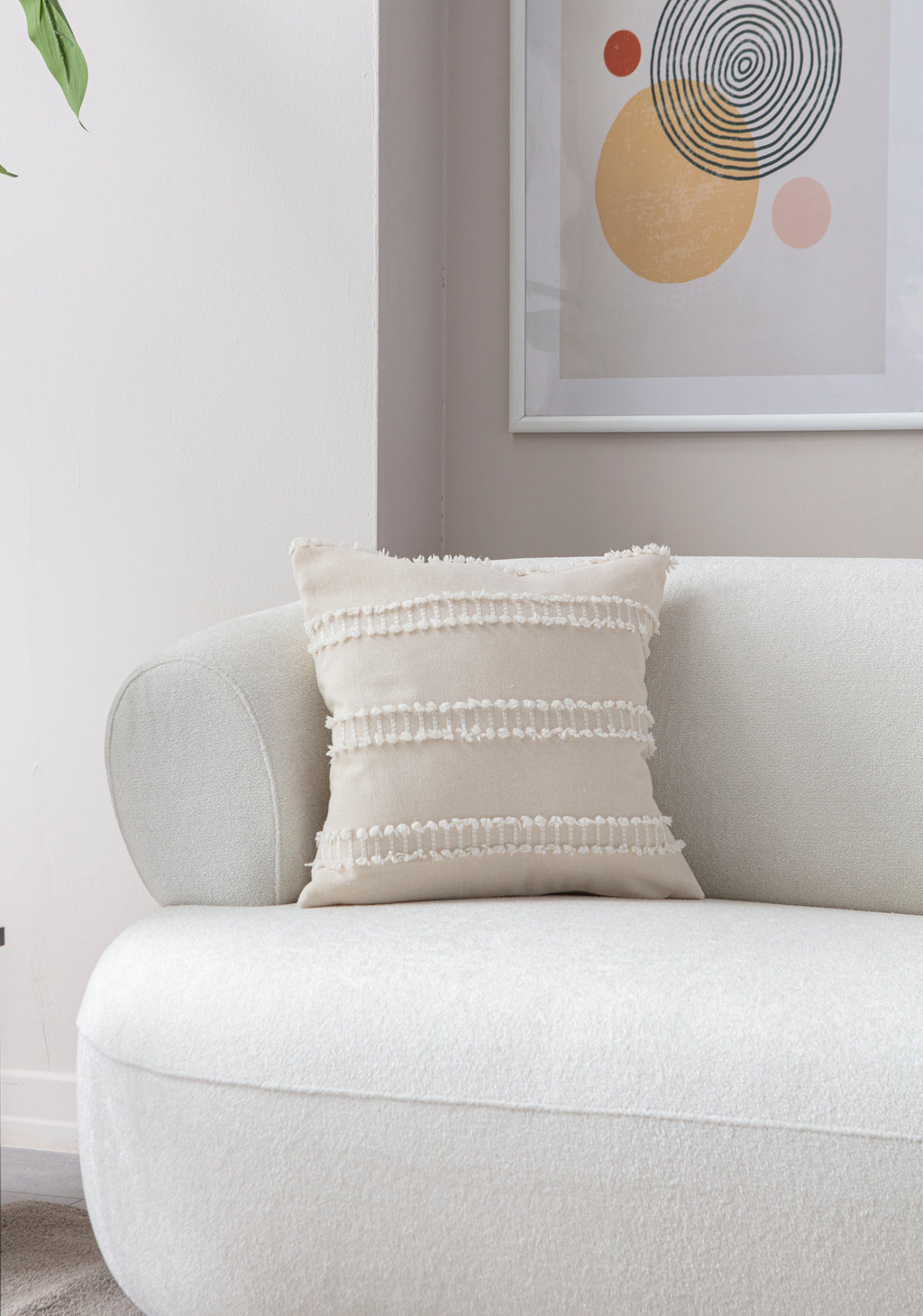 Kedi Merdiveni Puantiyeli Kırlent Kılıfı - Puantiye Dokulu Dekoratif Yastık