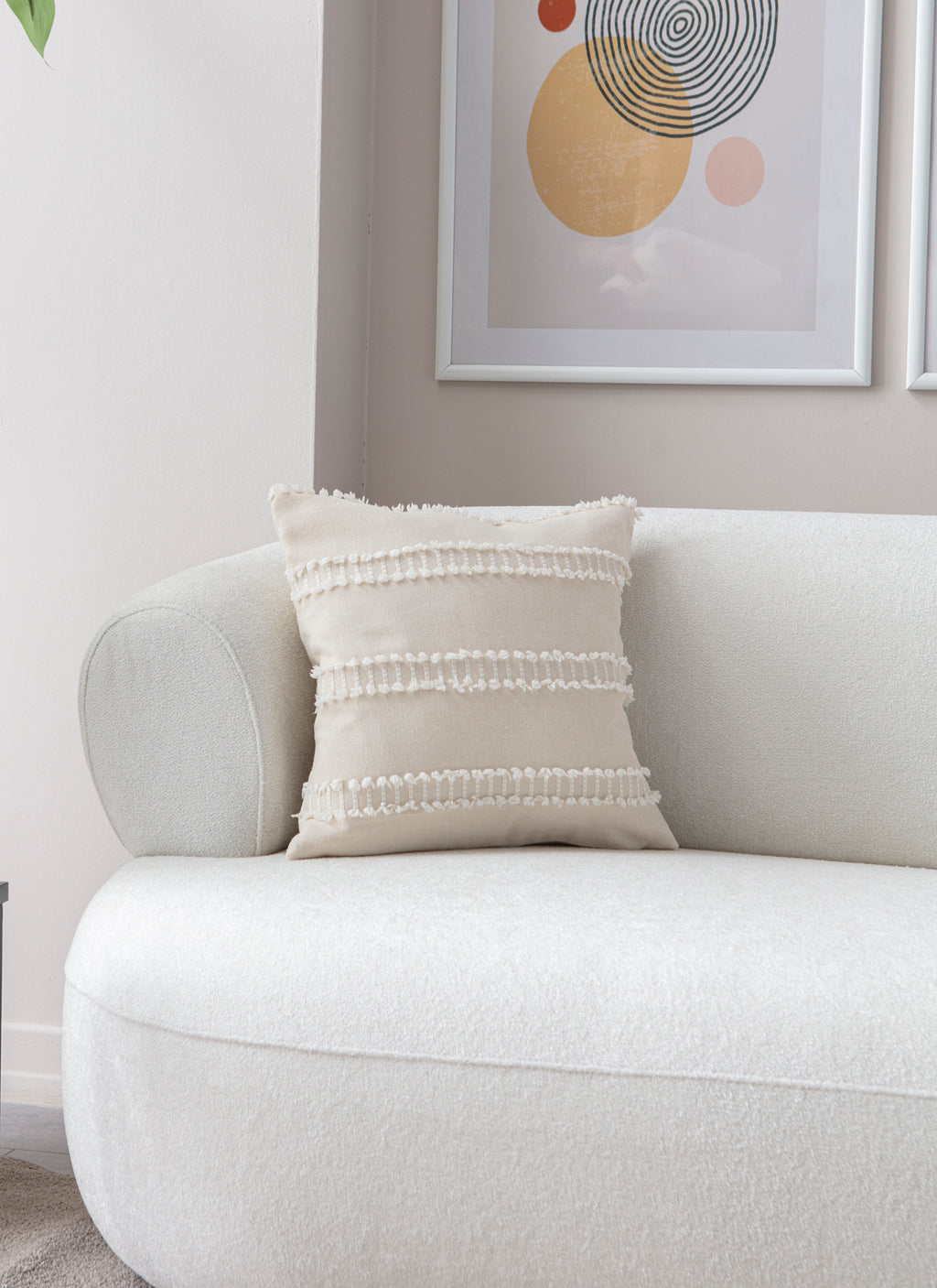 Kedi Merdiveni Puantiyeli Kırlent Kılıfı - Puantiye Dokulu Dekoratif Yastık