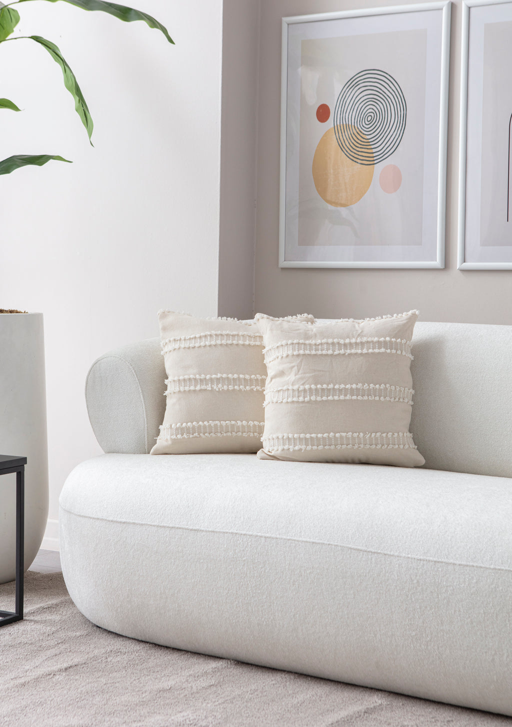 Kedi Merdiveni Puantiyeli Kırlent Kılıfı - Puantiye Dokulu Dekoratif Yastık