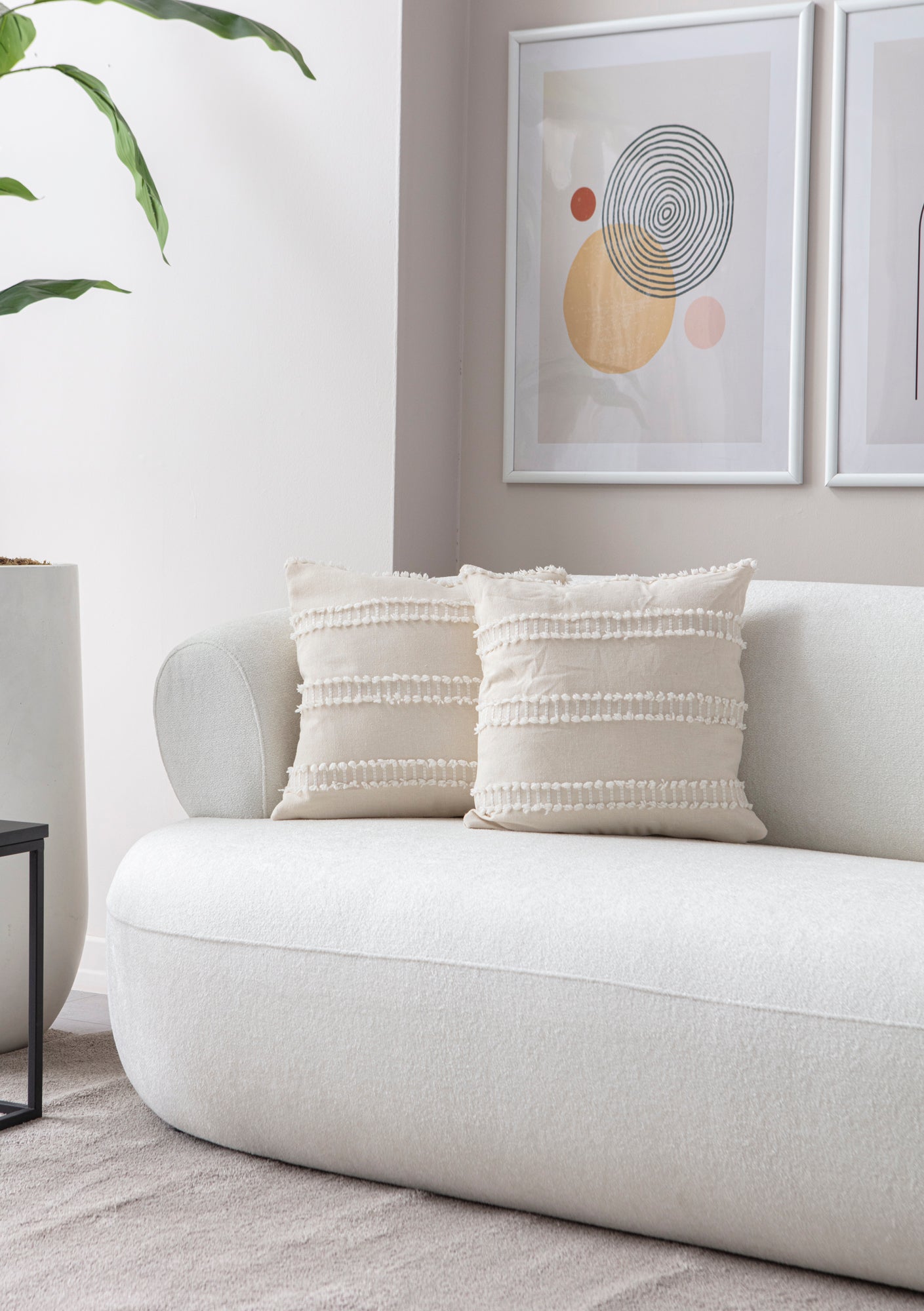 Kedi Merdiveni Puantiyeli Kırlent Kılıfı - Puantiye Dokulu Dekoratif Yastık