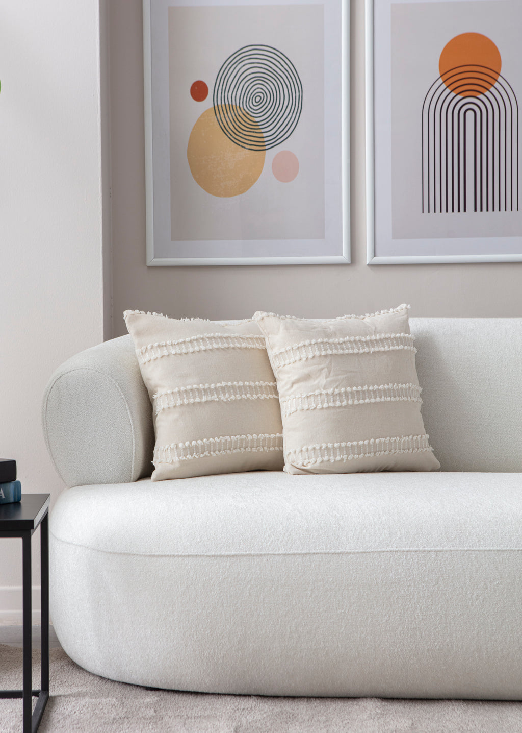 Kedi Merdiveni Puantiyeli Kırlent Kılıfı - Puantiye Dokulu Dekoratif Yastık