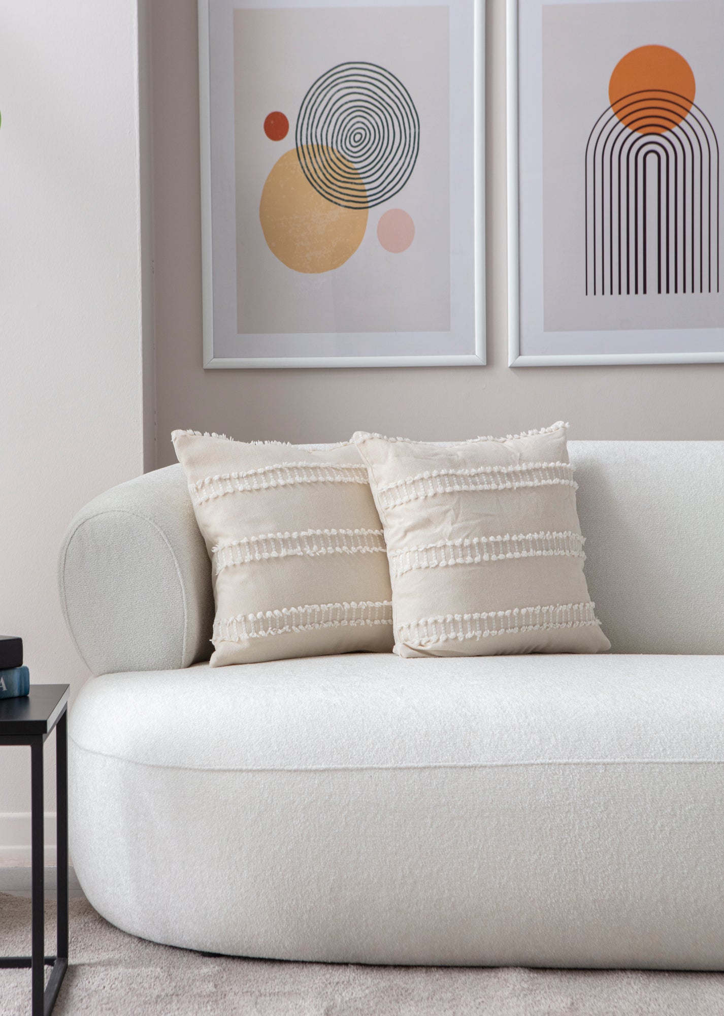 Kedi Merdiveni Puantiyeli Kırlent Kılıfı - Puantiye Dokulu Dekoratif Yastık