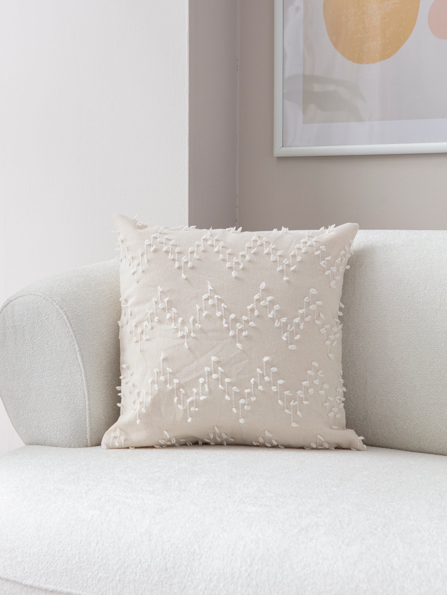 ZikZak Puantiyeli Kırlent Kılıfı - Puantiye Dokulu Dekoratif Yastık