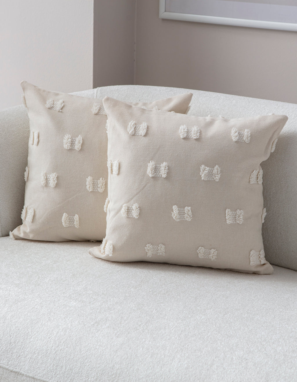 Fiyonk Puantiyeli Kırlent Kılıfı - Puantiye Dokulu Dekoratif Yastık