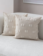 Fiyonk Puantiyeli Kırlent Kılıfı - Puantiye Dokulu Dekoratif Yastık