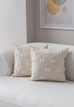 Fiyonk Puantiyeli Kırlent Kılıfı - Puantiye Dokulu Dekoratif Yastık