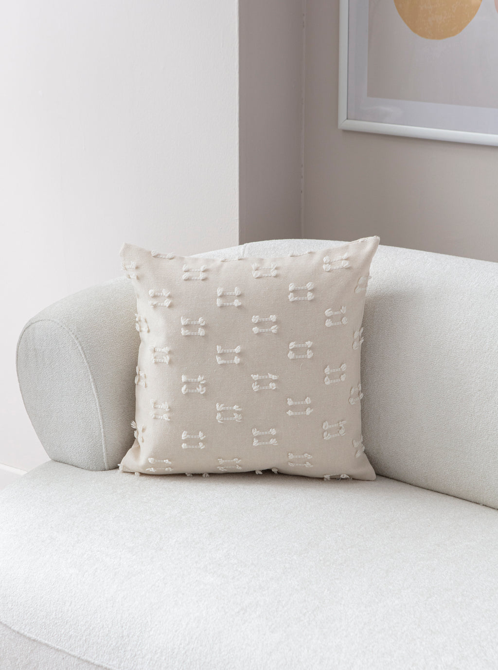 İkili Şerit Puantiyeli Kırlent Kılıfı - Puantiye Dokulu Dekoratif Yastık