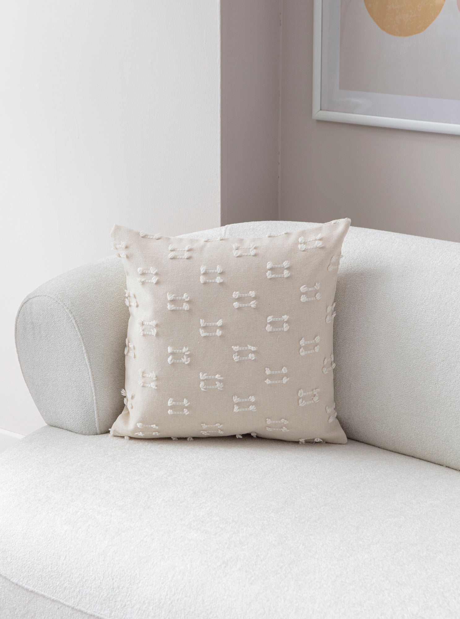 İkili Şerit Puantiyeli Kırlent Kılıfı - Puantiye Dokulu Dekoratif Yastık