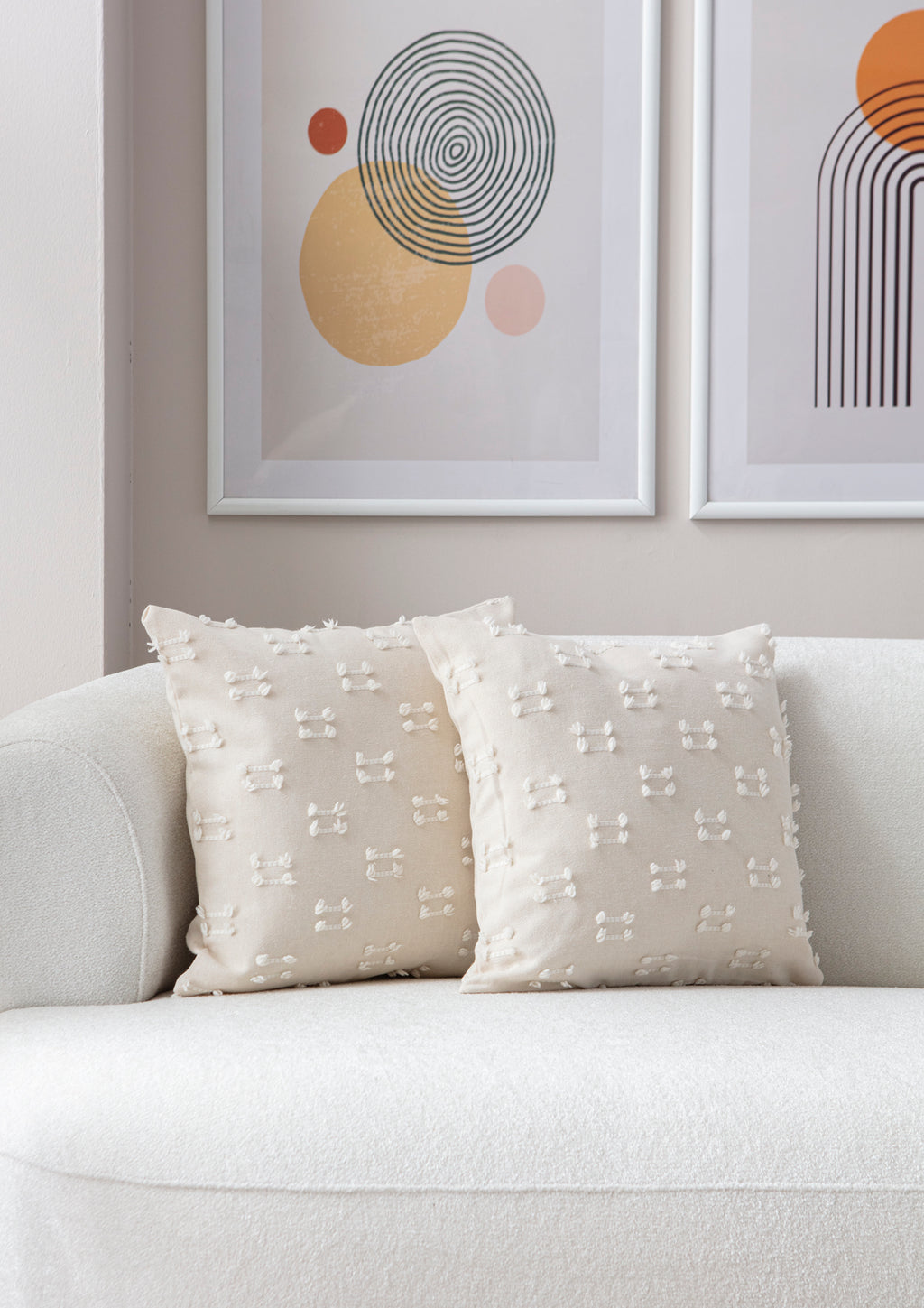 İkili Şerit Puantiyeli Kırlent Kılıfı - Puantiye Dokulu Dekoratif Yastık