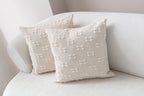 İkili Şerit Puantiyeli Kırlent Kılıfı - Puantiye Dokulu Dekoratif Yastık