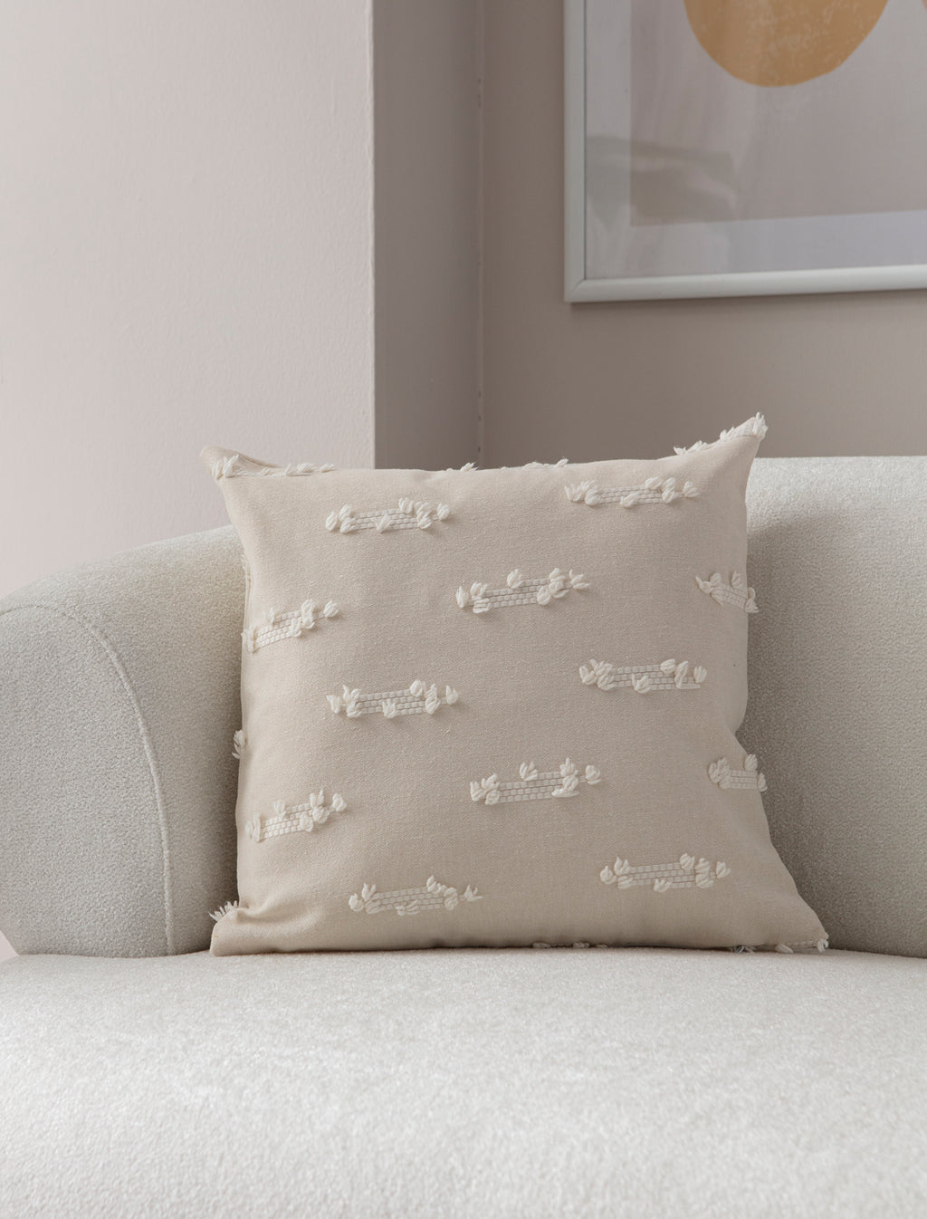 Petek Puantiyeli Kırlent Kılıfı - Puantiye Dokulu Dekoratif Yastık