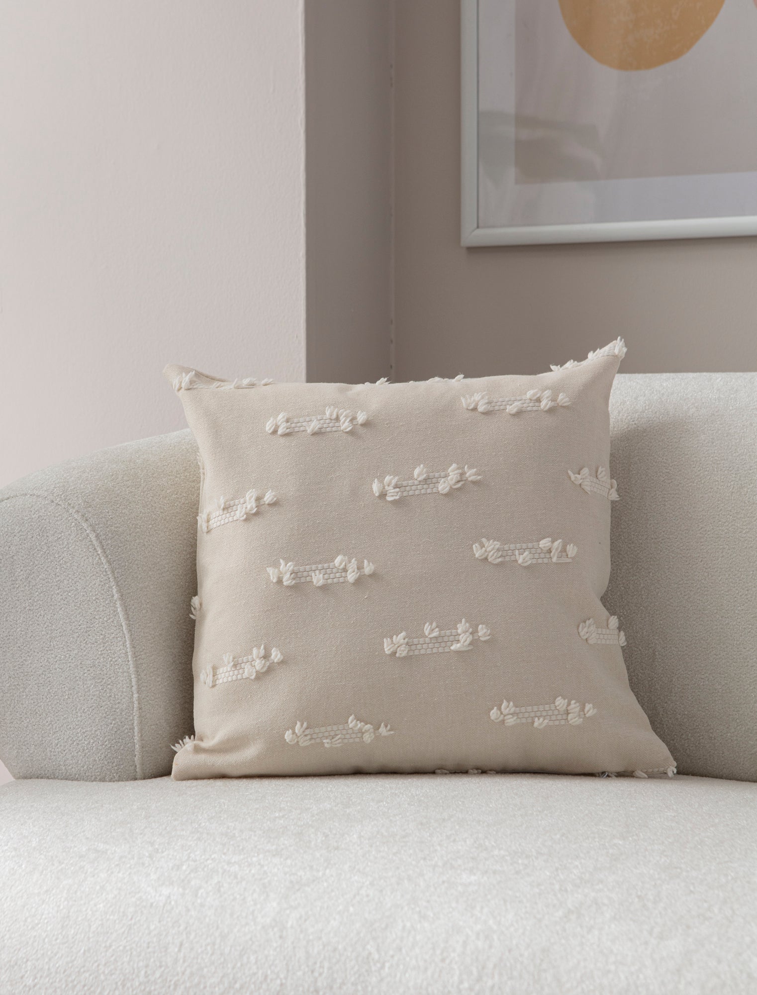 Petek Puantiyeli Kırlent Kılıfı - Puantiye Dokulu Dekoratif Yastık