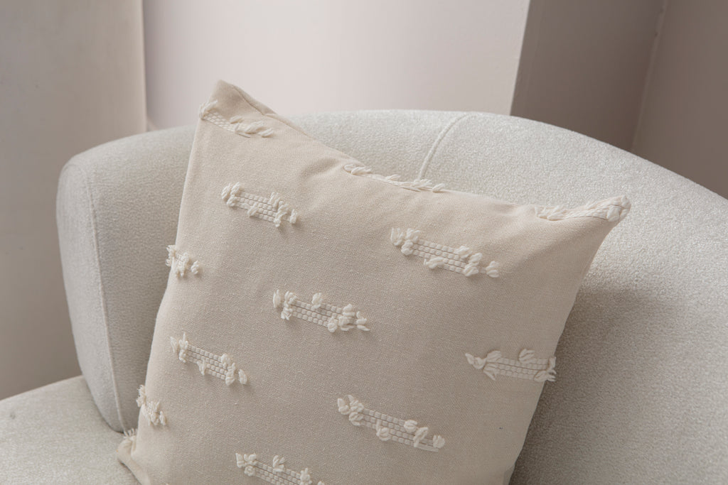 Petek Puantiyeli Kırlent Kılıfı - Puantiye Dokulu Dekoratif Yastık