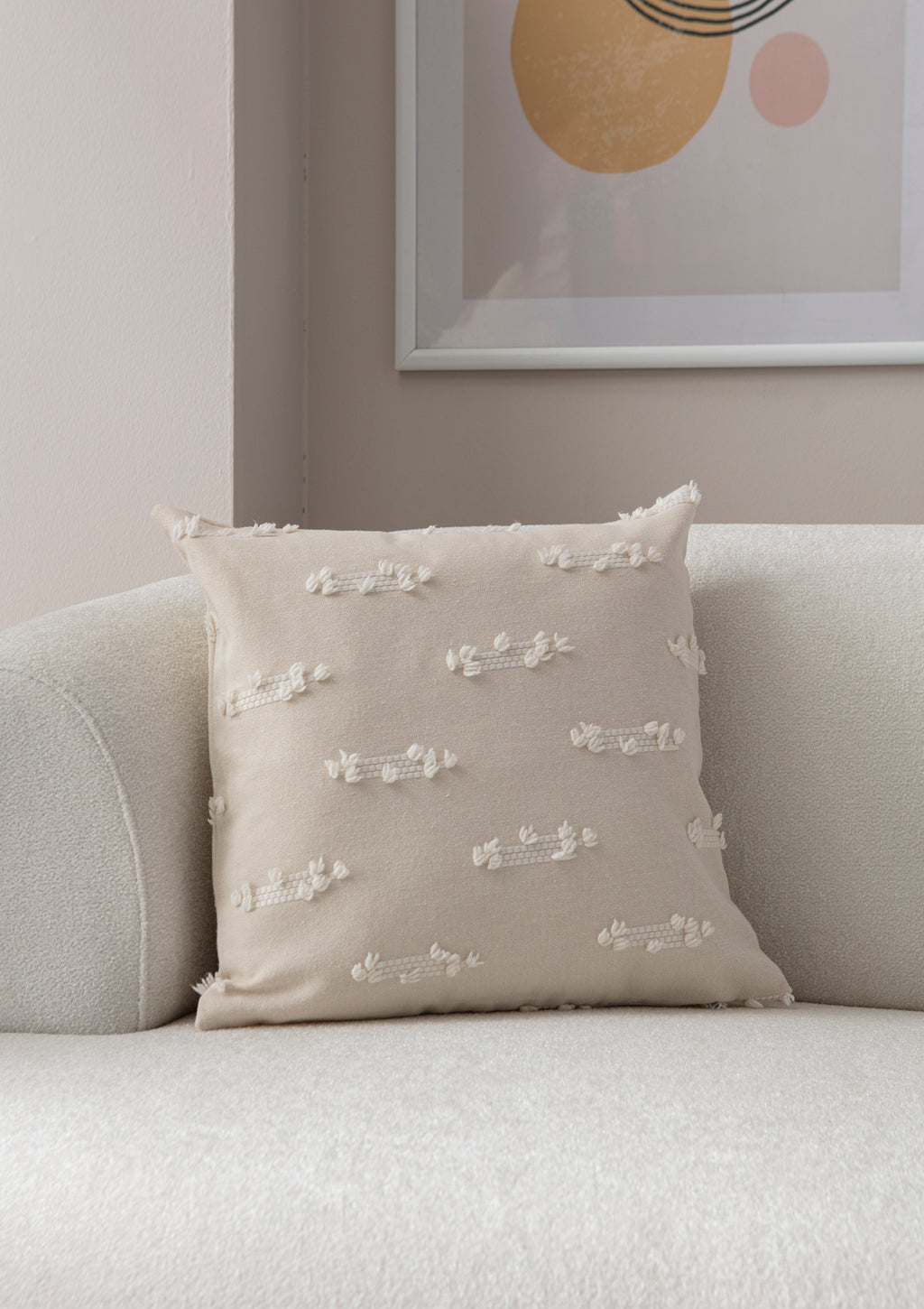 Petek Puantiyeli Kırlent Kılıfı - Puantiye Dokulu Dekoratif Yastık