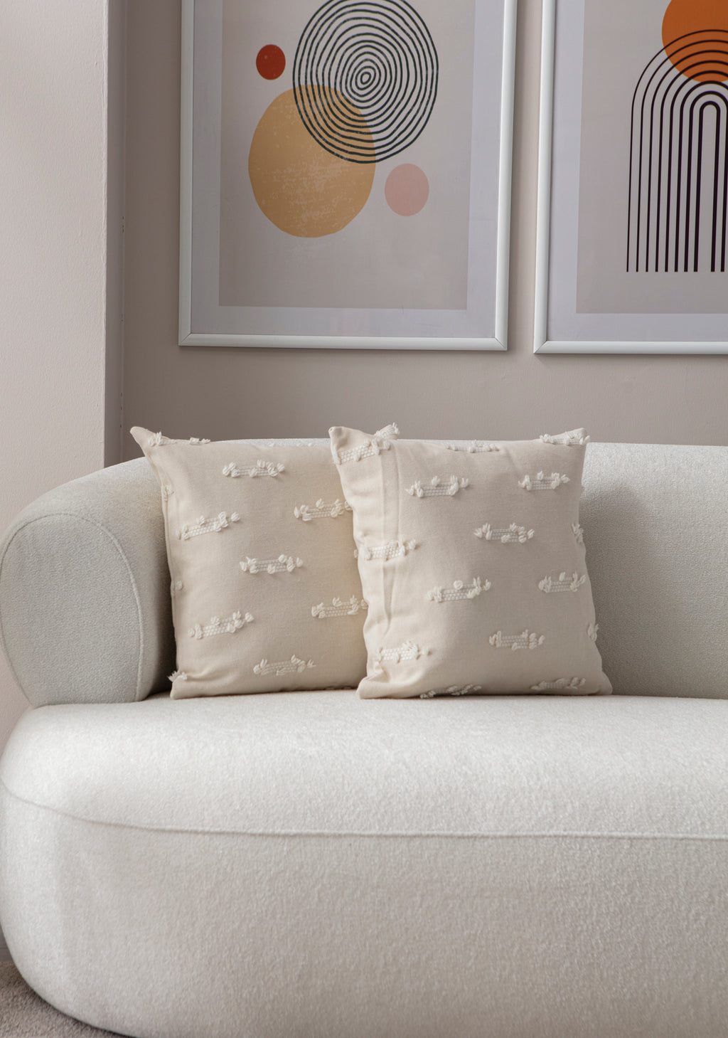 Petek Puantiyeli Kırlent Kılıfı - Puantiye Dokulu Dekoratif Yastık