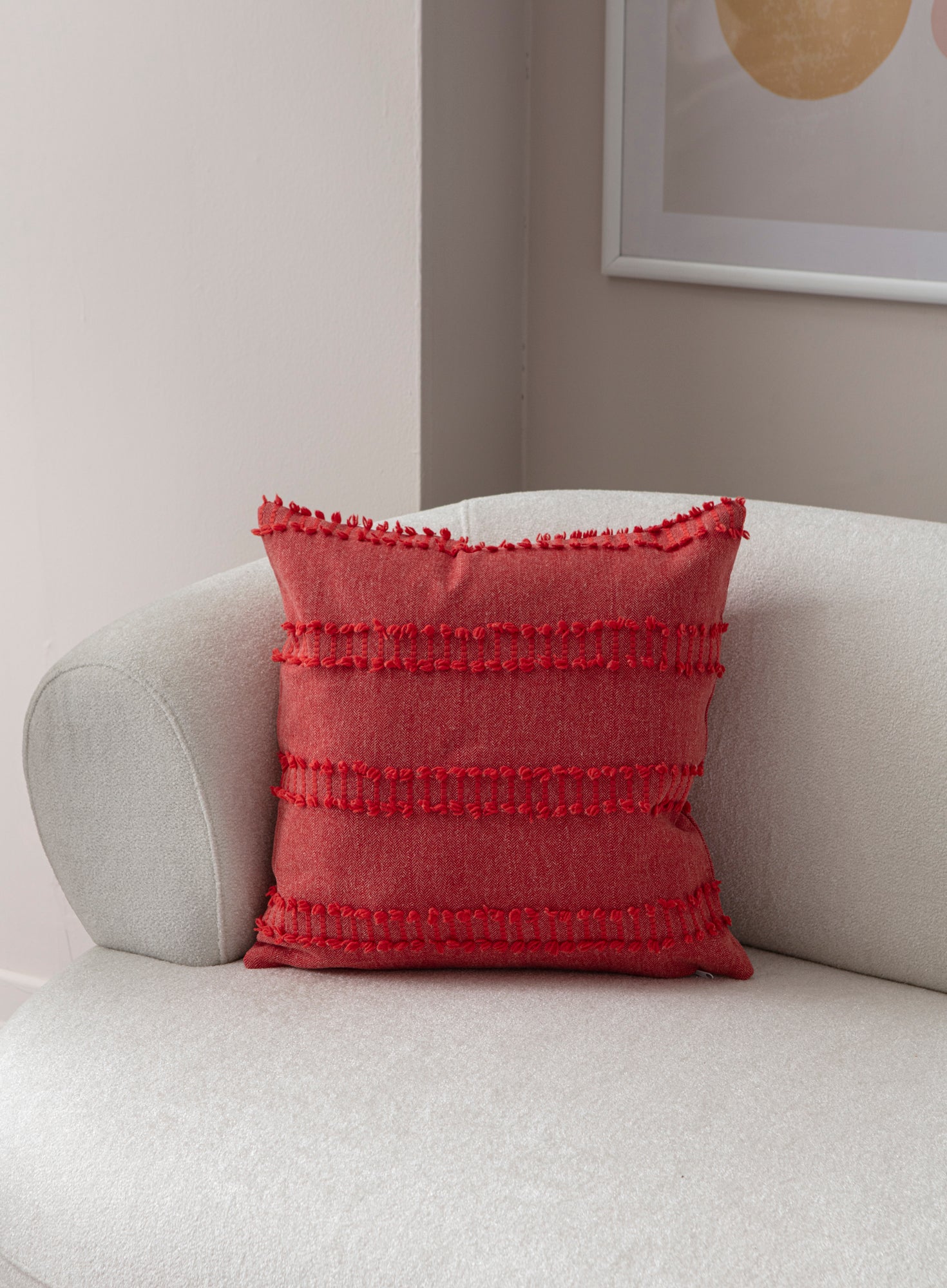 Kedi Merdiveni Puantiyeli Kırlent Kılıfı - Puantiye Dokulu Dekoratif Yastık