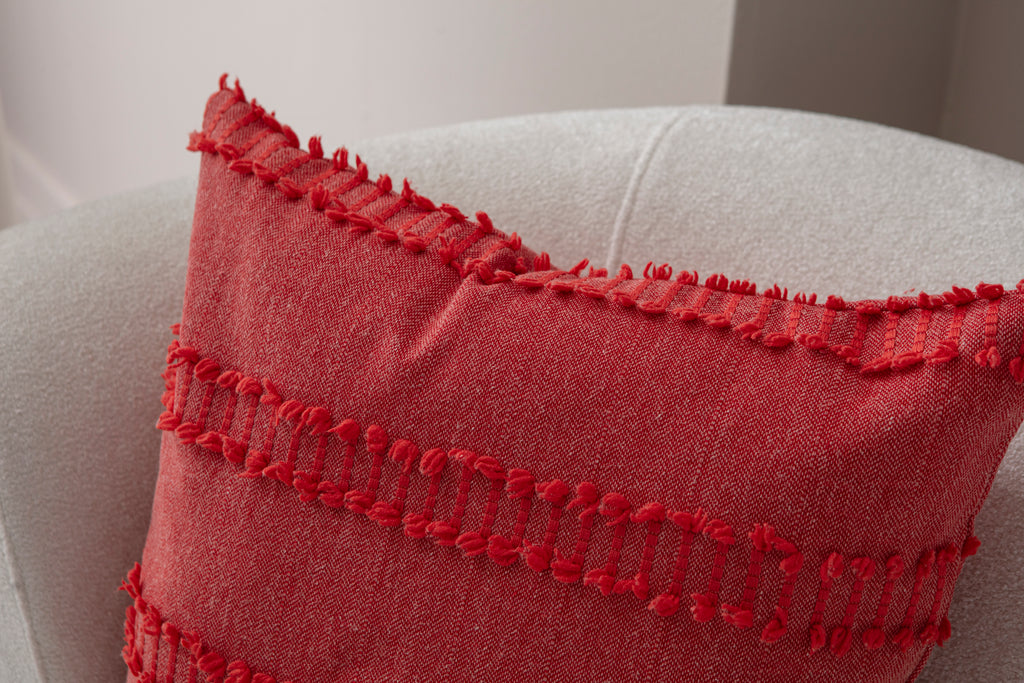 Kedi Merdiveni Puantiyeli Kırlent Kılıfı - Puantiye Dokulu Dekoratif Yastık