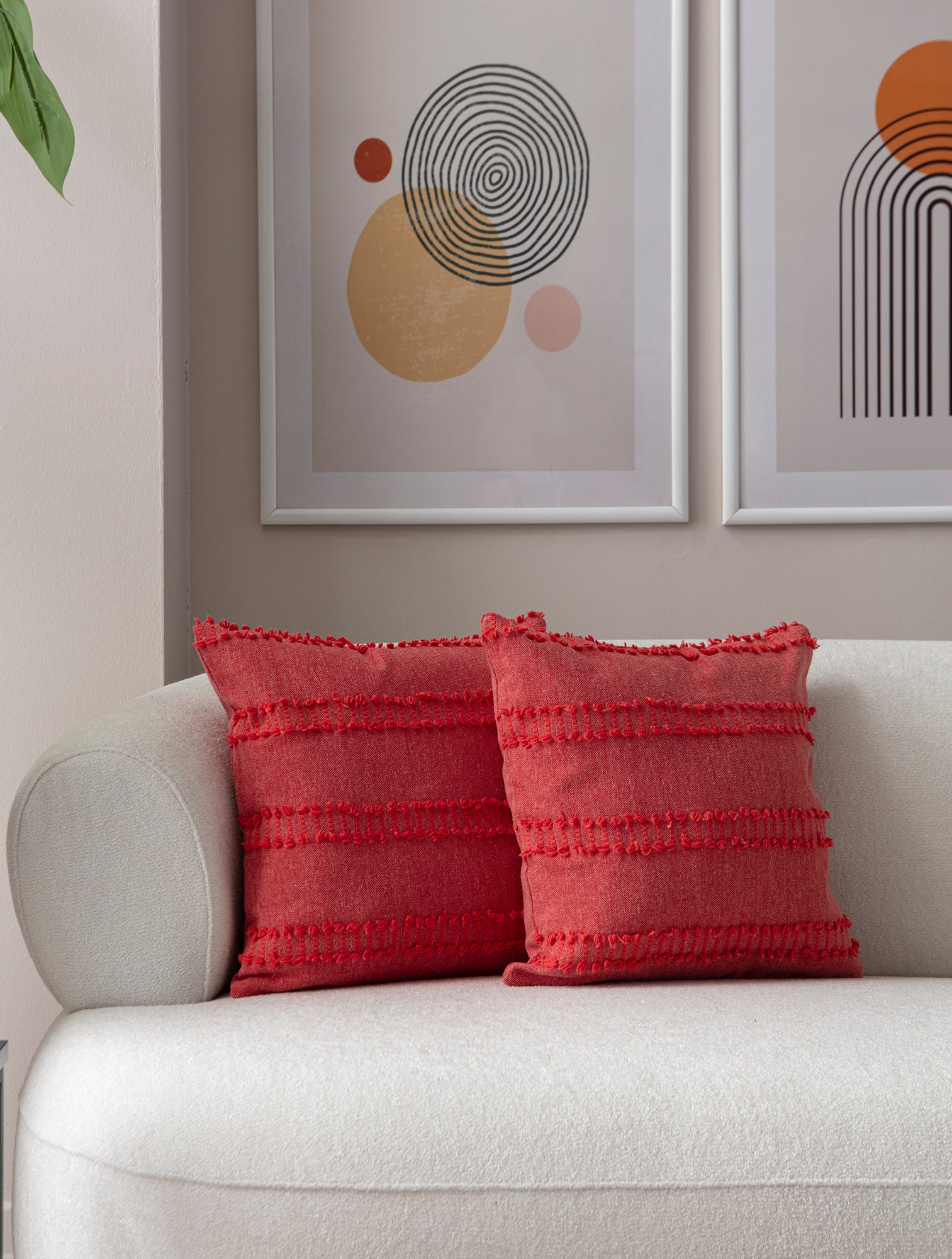 Kedi Merdiveni Puantiyeli Kırlent Kılıfı - Puantiye Dokulu Dekoratif Yastık