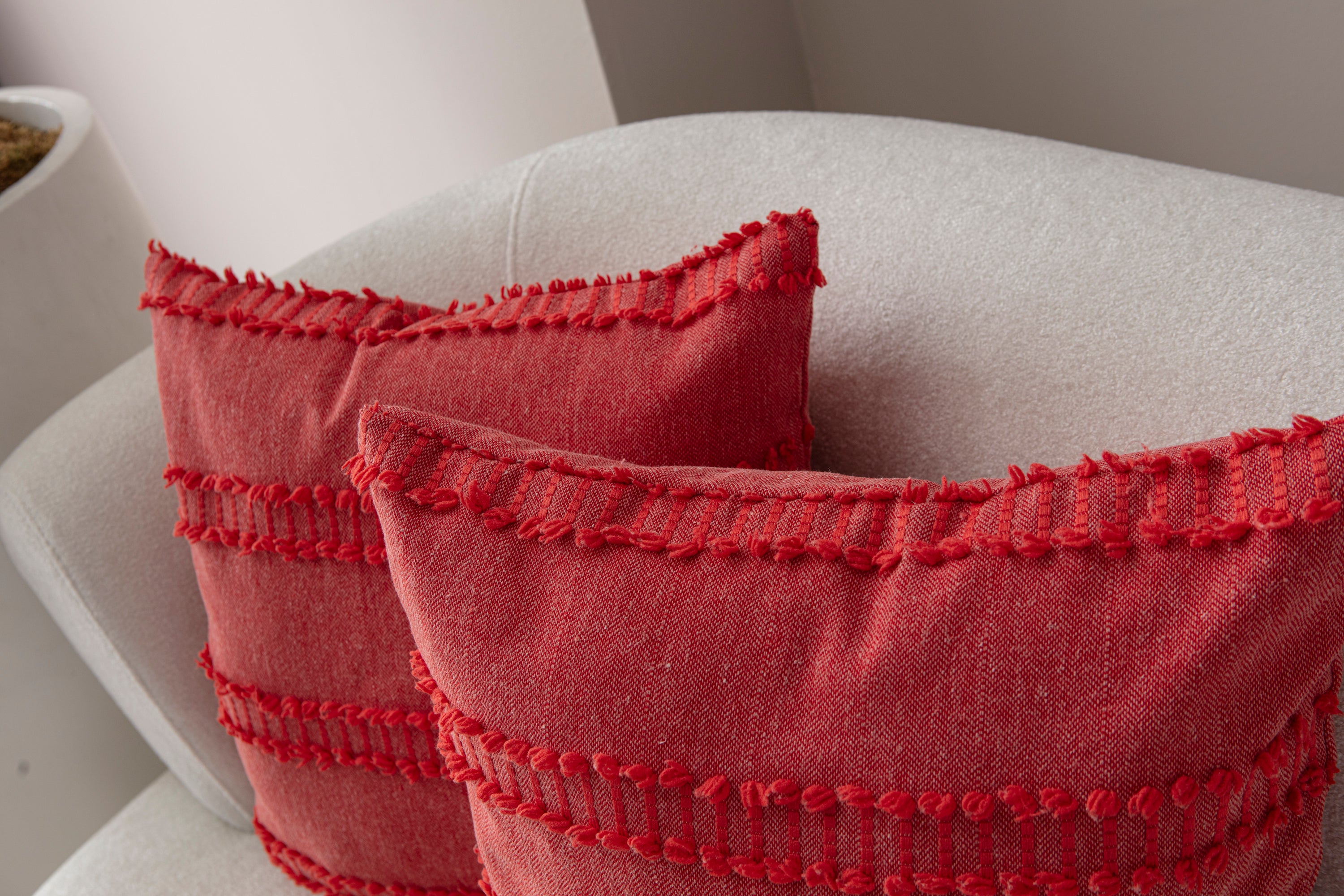 Kedi Merdiveni Puantiyeli Kırlent Kılıfı - Puantiye Dokulu Dekoratif Yastık