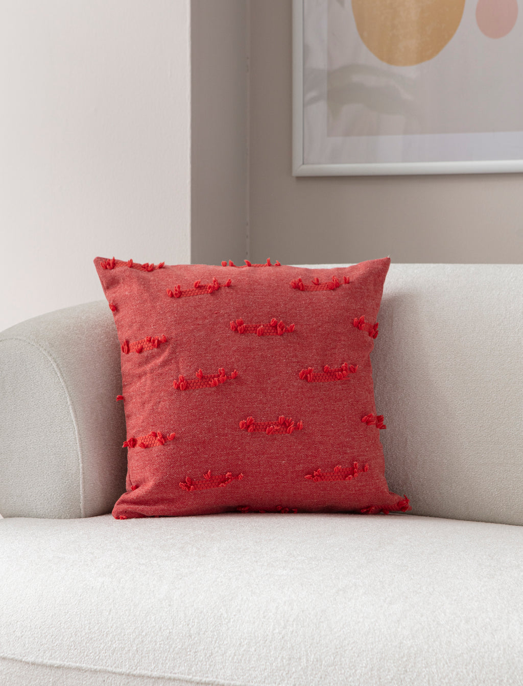 Petek Puantiyeli Kırlent Kılıfı - Puantiye Dokulu Dekoratif Yastık