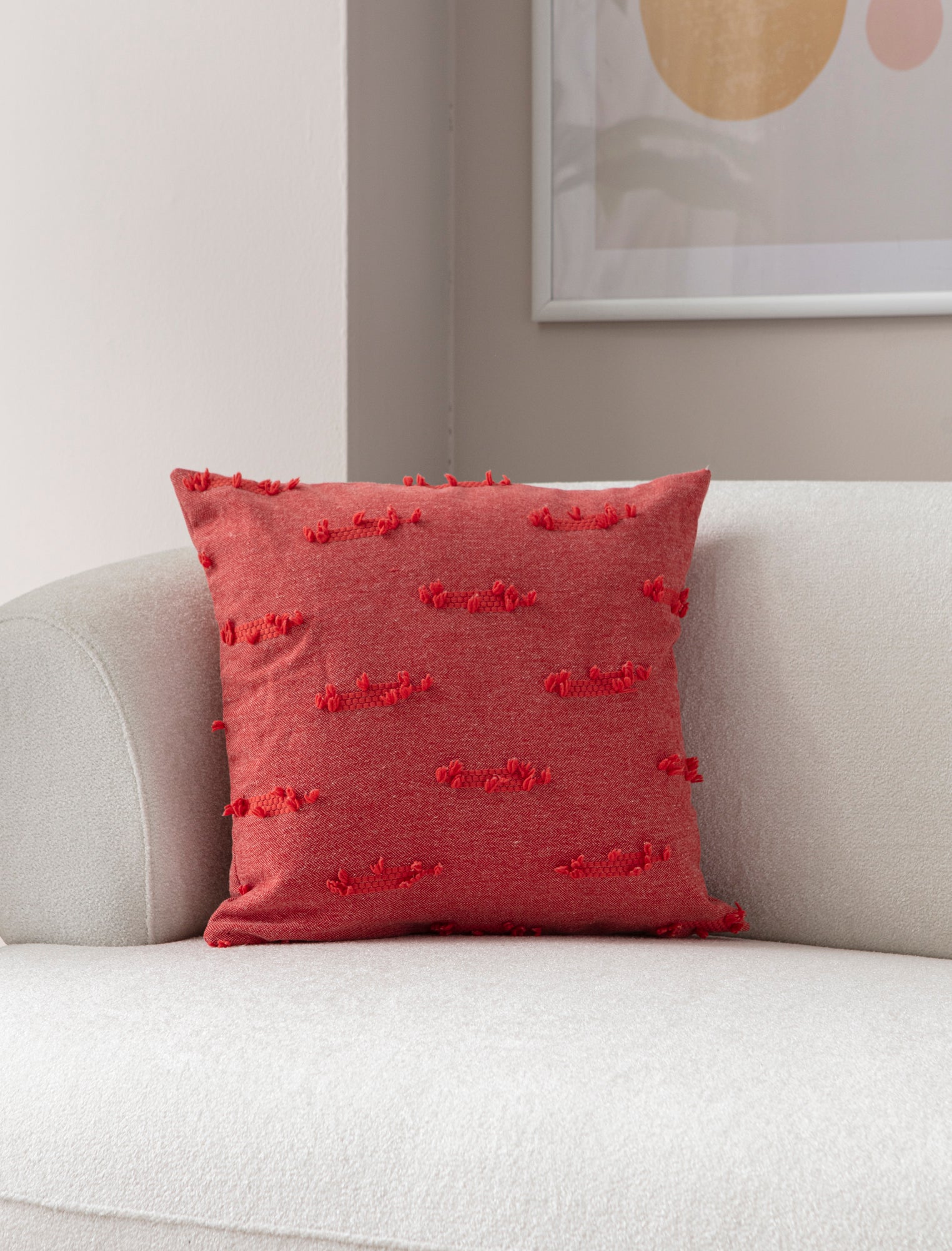 Petek Puantiyeli Kırlent Kılıfı - Puantiye Dokulu Dekoratif Yastık