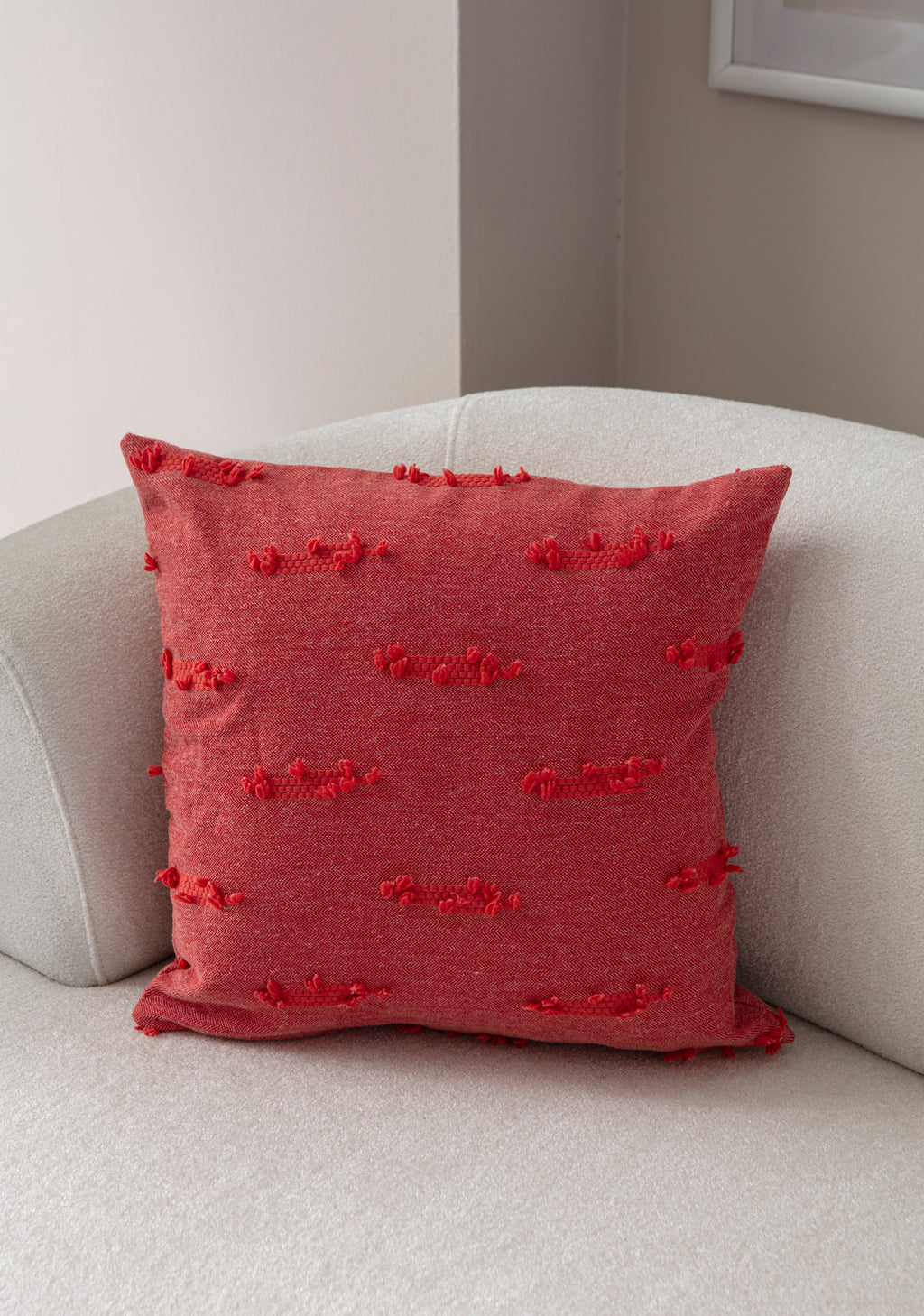 Petek Puantiyeli Kırlent Kılıfı - Puantiye Dokulu Dekoratif Yastık