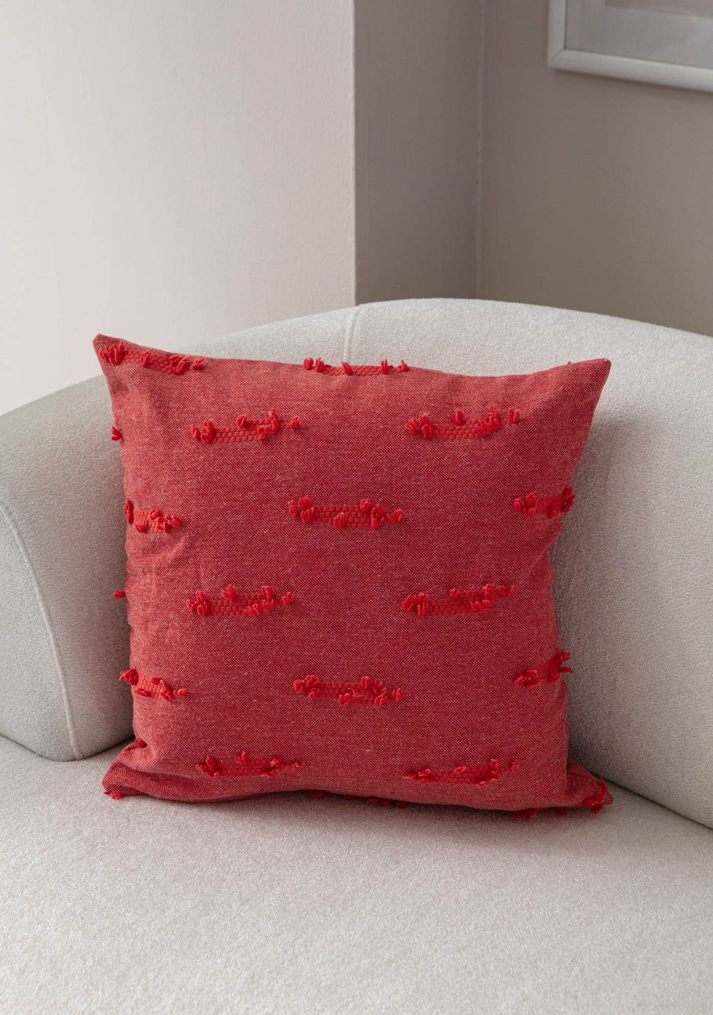 Petek Puantiyeli Kırlent Kılıfı - Puantiye Dokulu Dekoratif Yastık