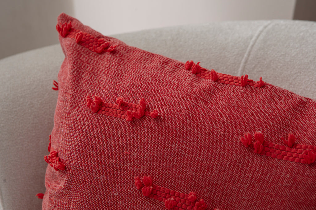 Petek Puantiyeli Kırlent Kılıfı - Puantiye Dokulu Dekoratif Yastık