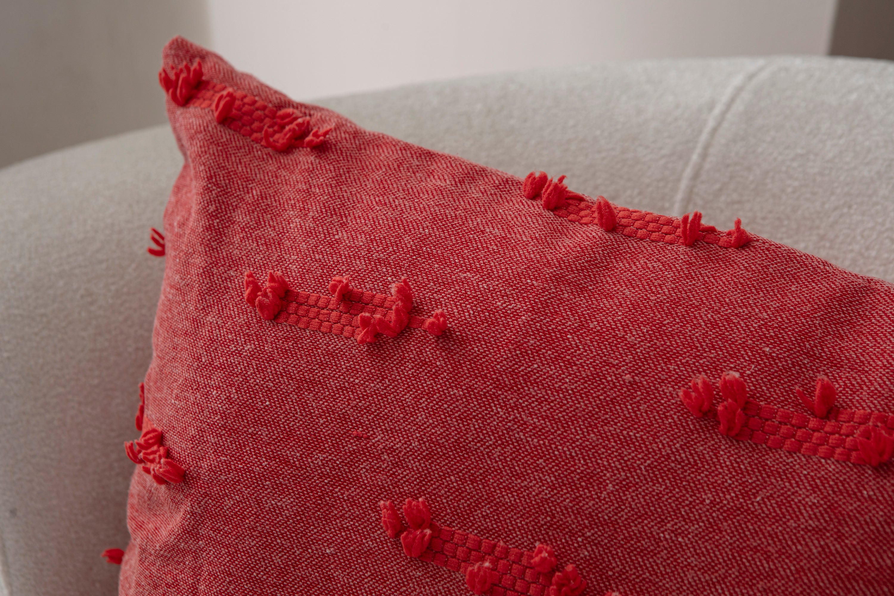 Petek Puantiyeli Kırlent Kılıfı - Puantiye Dokulu Dekoratif Yastık