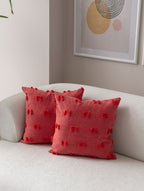 Fiyonk Puantiyeli Kırlent Kılıfı - Puantiye Dokulu Dekoratif Yastık