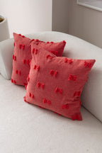 Fiyonk Puantiyeli Kırlent Kılıfı - Puantiye Dokulu Dekoratif Yastık