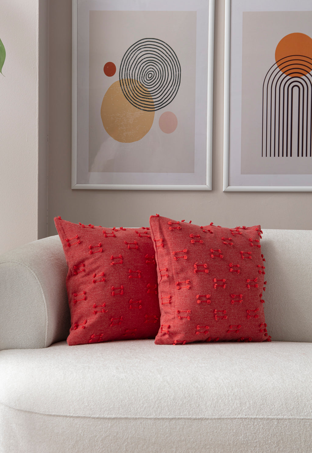 İkili Şerit Puantiyeli Kırlent Kılıfı - Puantiye Dokulu Dekoratif Yastık