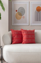 Şerit Puantiyeli Kırlent Kılıfı - Puantiye Dokulu Dekoratif Yastık