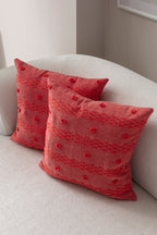 Şerit Puantiyeli Kırlent Kılıfı - Puantiye Dokulu Dekoratif Yastık