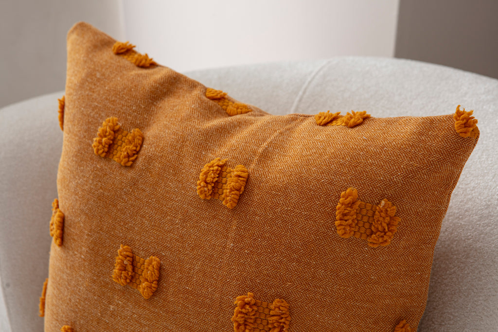 Fiyonk Puantiyeli Kırlent Kılıfı - Puantiye Dokulu Dekoratif Yastık