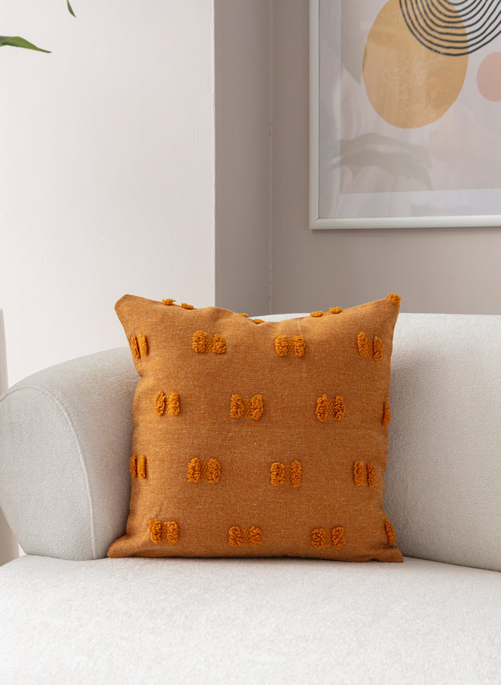 Fiyonk Puantiyeli Kırlent Kılıfı - Puantiye Dokulu Dekoratif Yastık