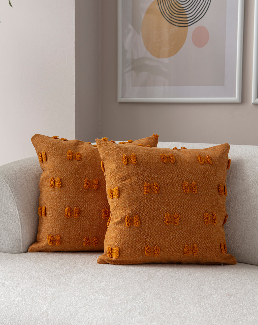 Fiyonk Puantiyeli Kırlent Kılıfı - Puantiye Dokulu Dekoratif Yastık