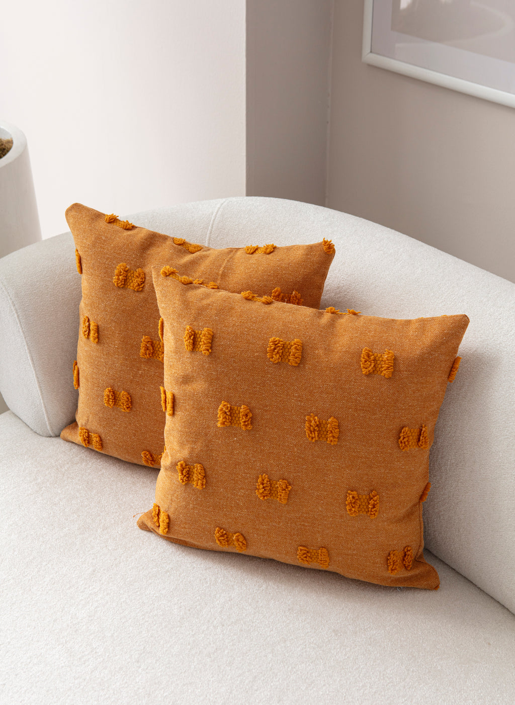 Fiyonk Puantiyeli Kırlent Kılıfı - Puantiye Dokulu Dekoratif Yastık