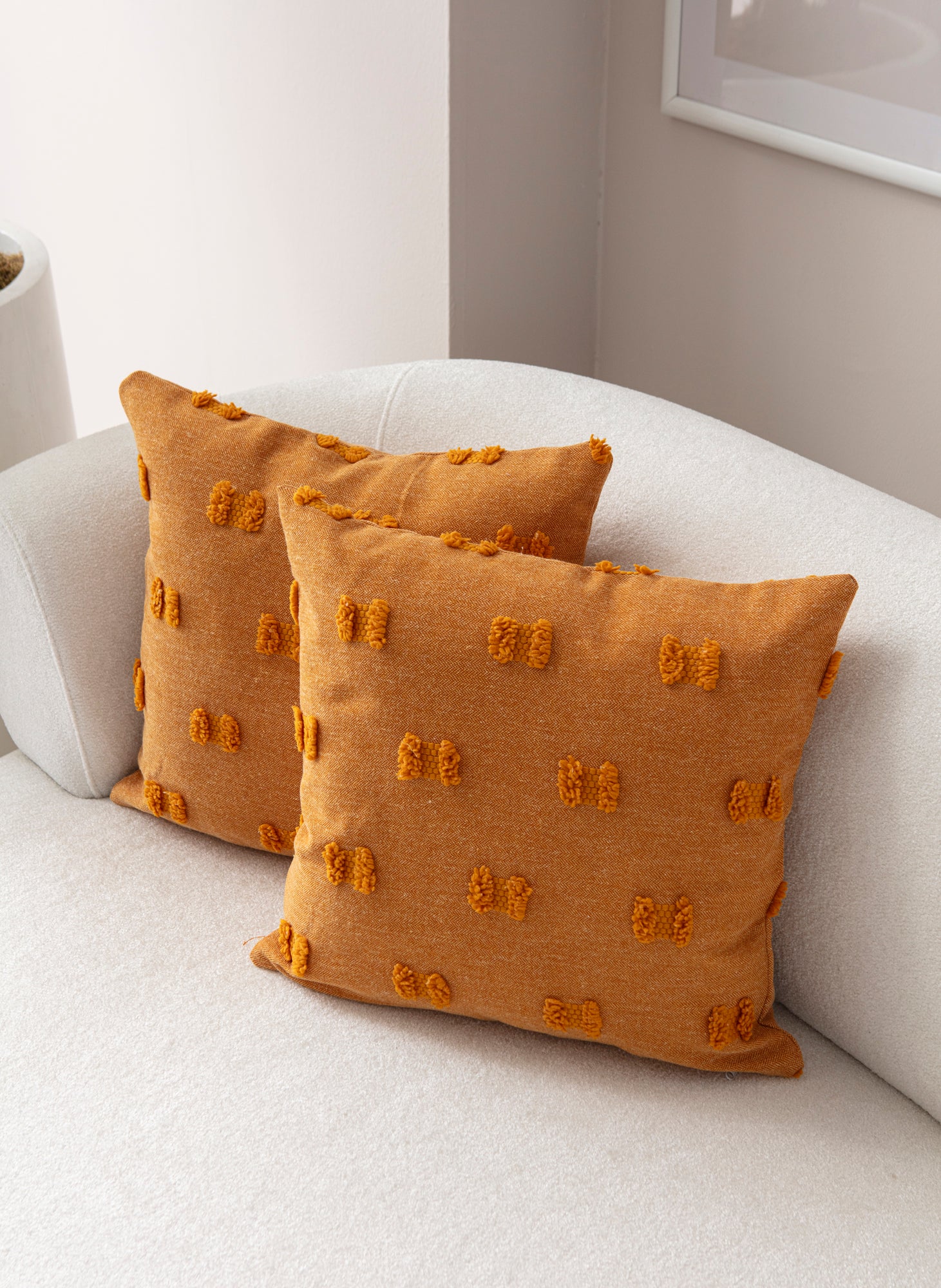 Fiyonk Puantiyeli Kırlent Kılıfı - Puantiye Dokulu Dekoratif Yastık