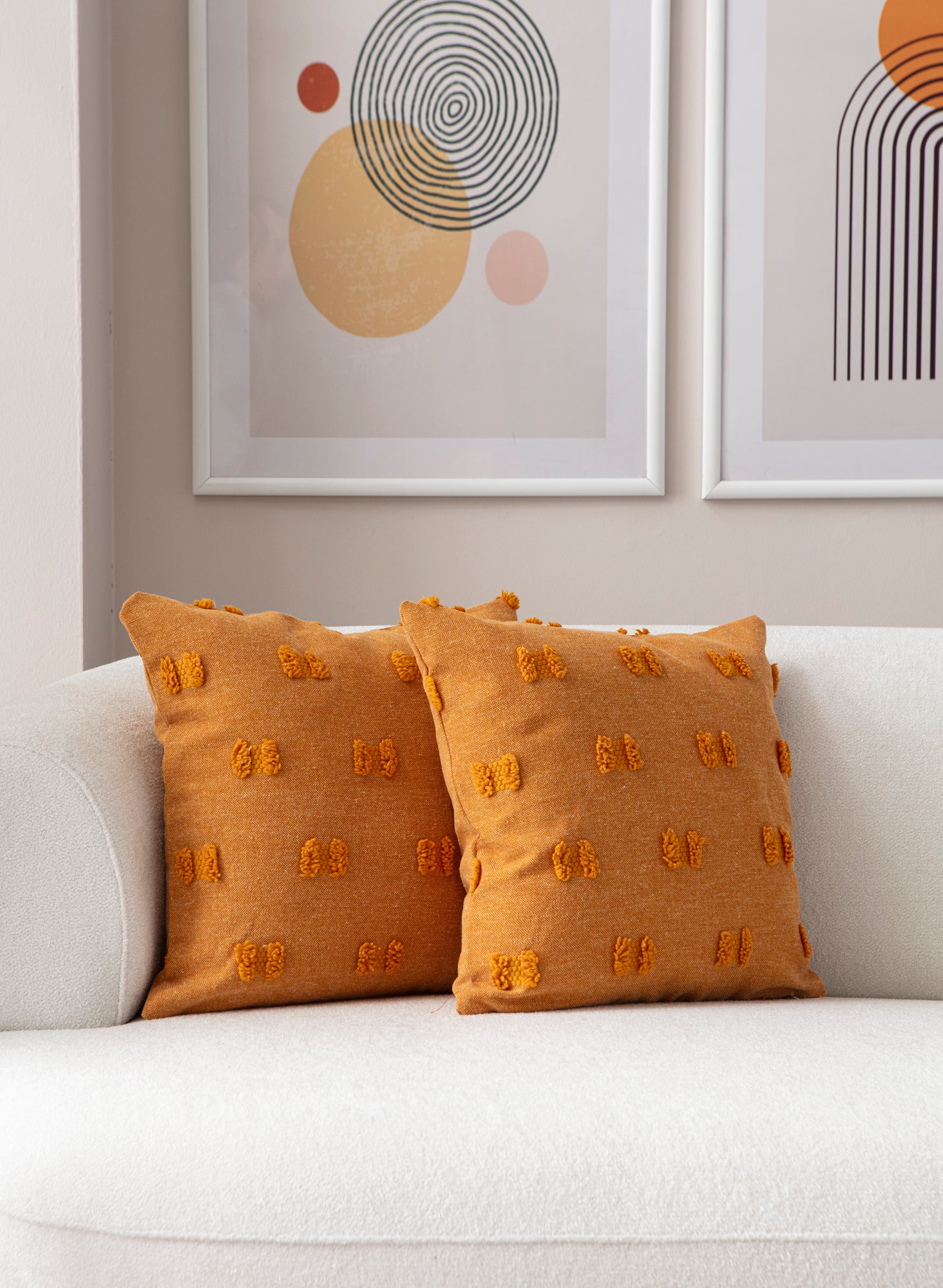 Fiyonk Puantiyeli Kırlent Kılıfı - Puantiye Dokulu Dekoratif Yastık