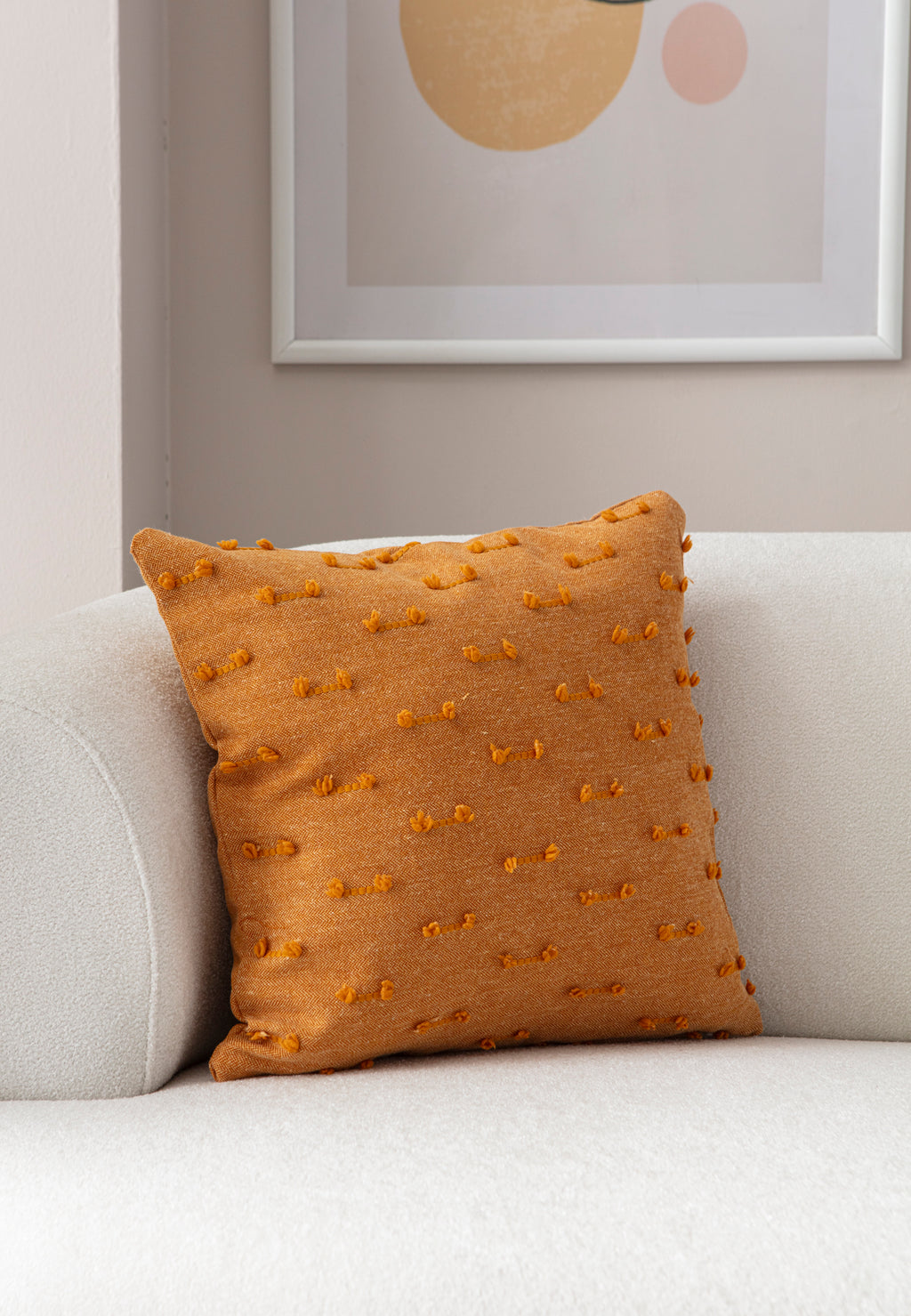 Tek Çizgi Puantiyeli Kırlent Kılıfı - Puantiye Dokulu Dekoratif Yastık