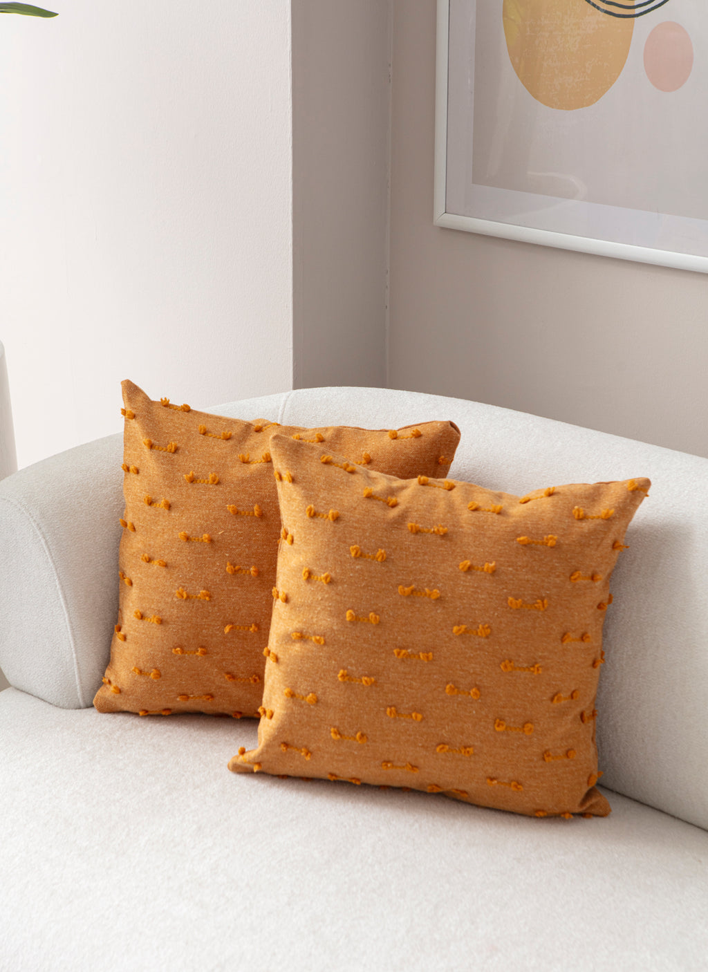 Tek Çizgi Puantiyeli Kırlent Kılıfı - Puantiye Dokulu Dekoratif Yastık