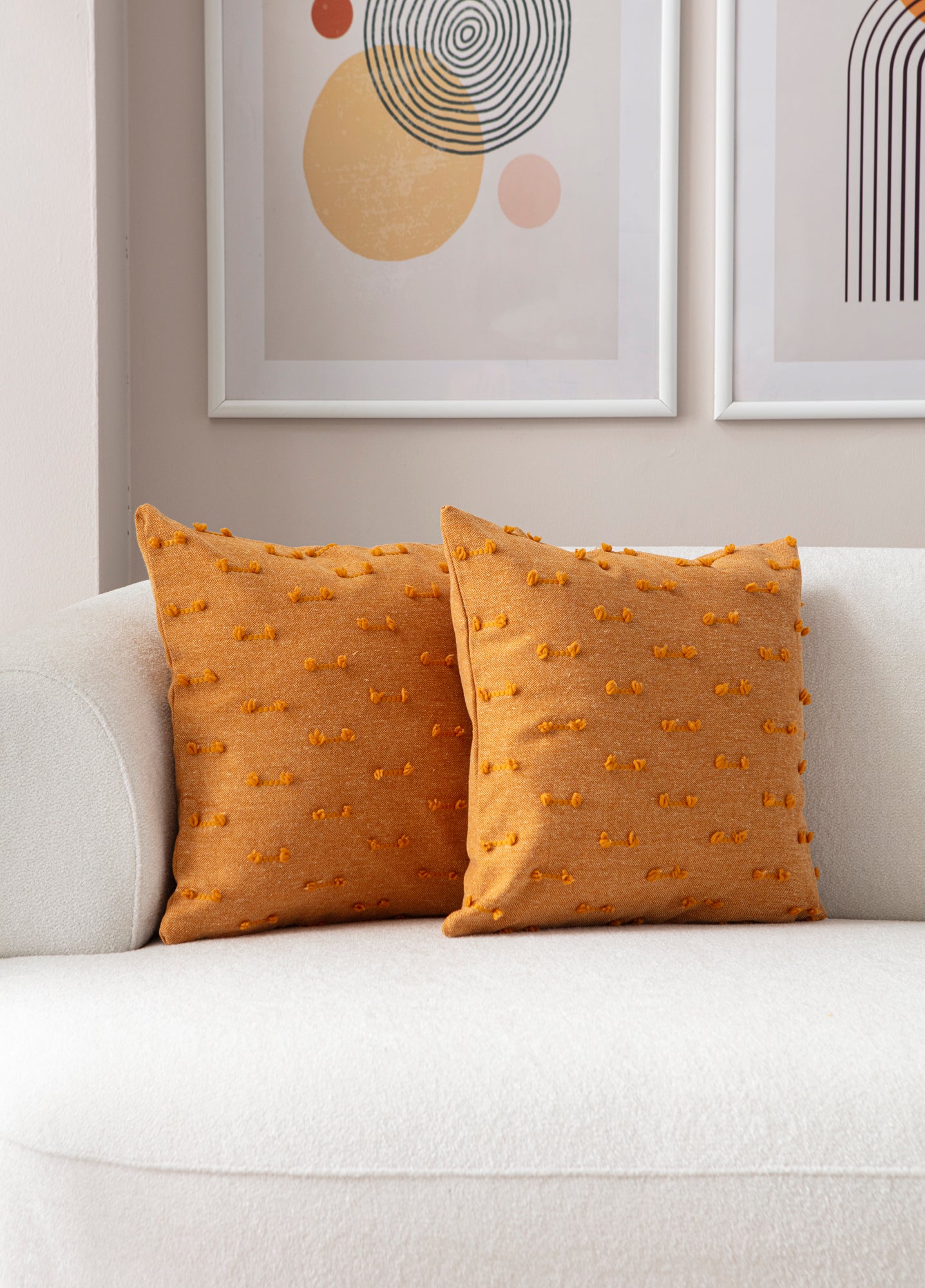 Tek Çizgi Puantiyeli Kırlent Kılıfı - Puantiye Dokulu Dekoratif Yastık